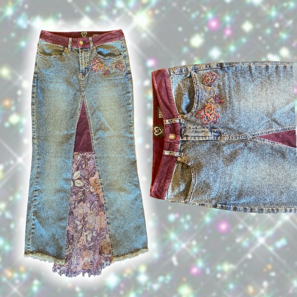 Y2K Maxi Denim Skirt